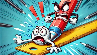 Angry Red Pencil Character Bullying Eraser