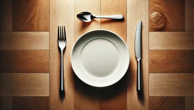 Place Setting With Plate Fork Spoon And Knife