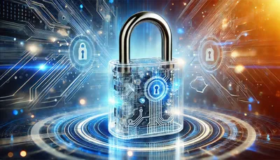 Digital Security Padlock With Circuit Board Patterns