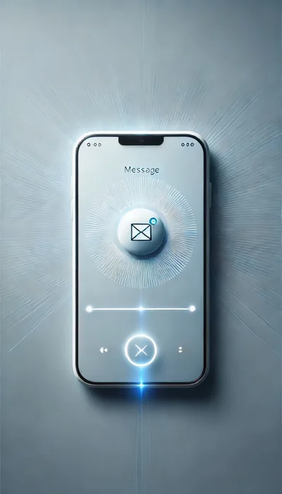 Digital Smartphone Interface With Message Notification Icon