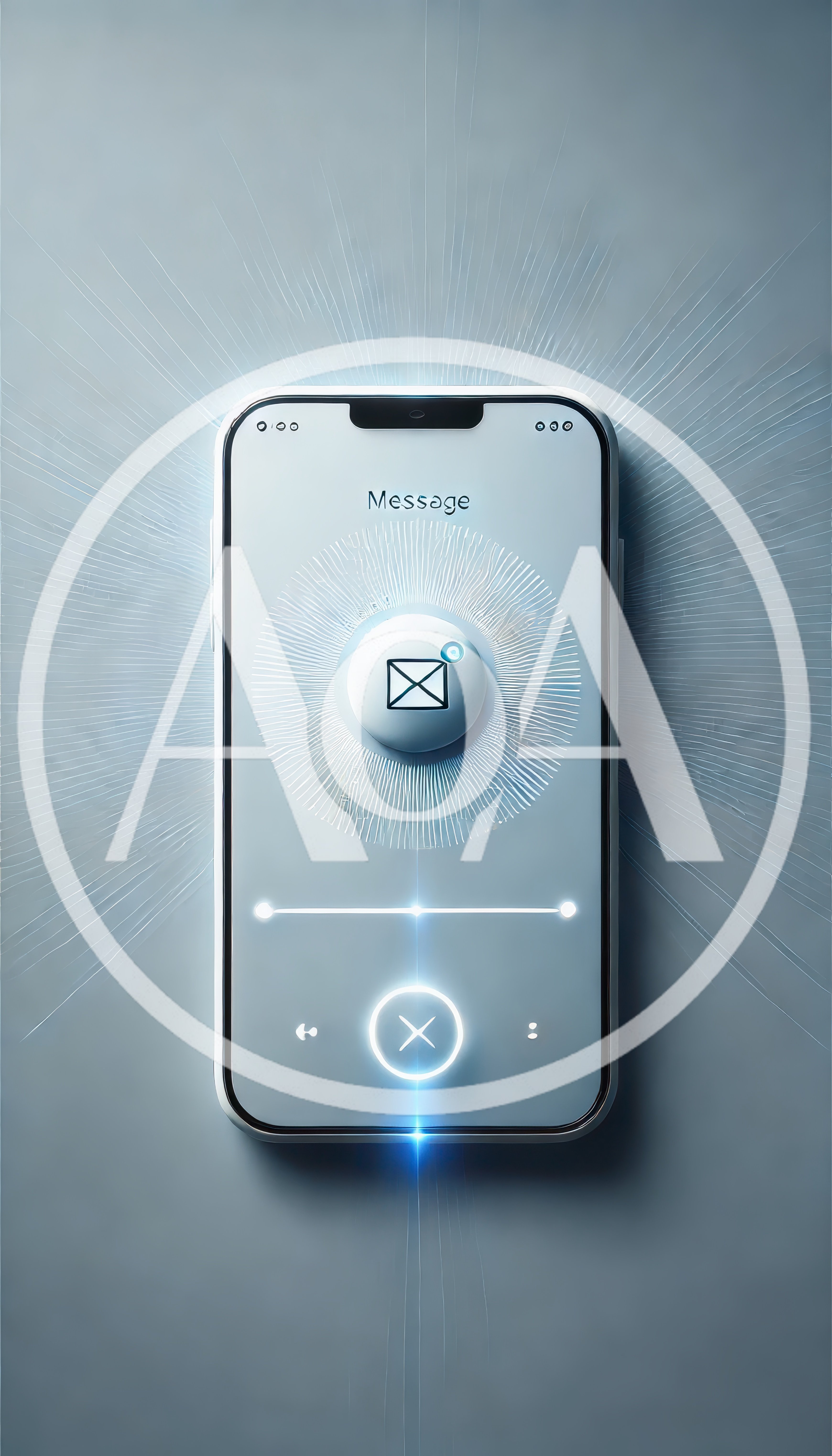 Digital Smartphone Interface With Message Notification Icon