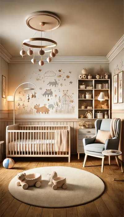 Cozy Neutral Nursery With Crib And Armchair