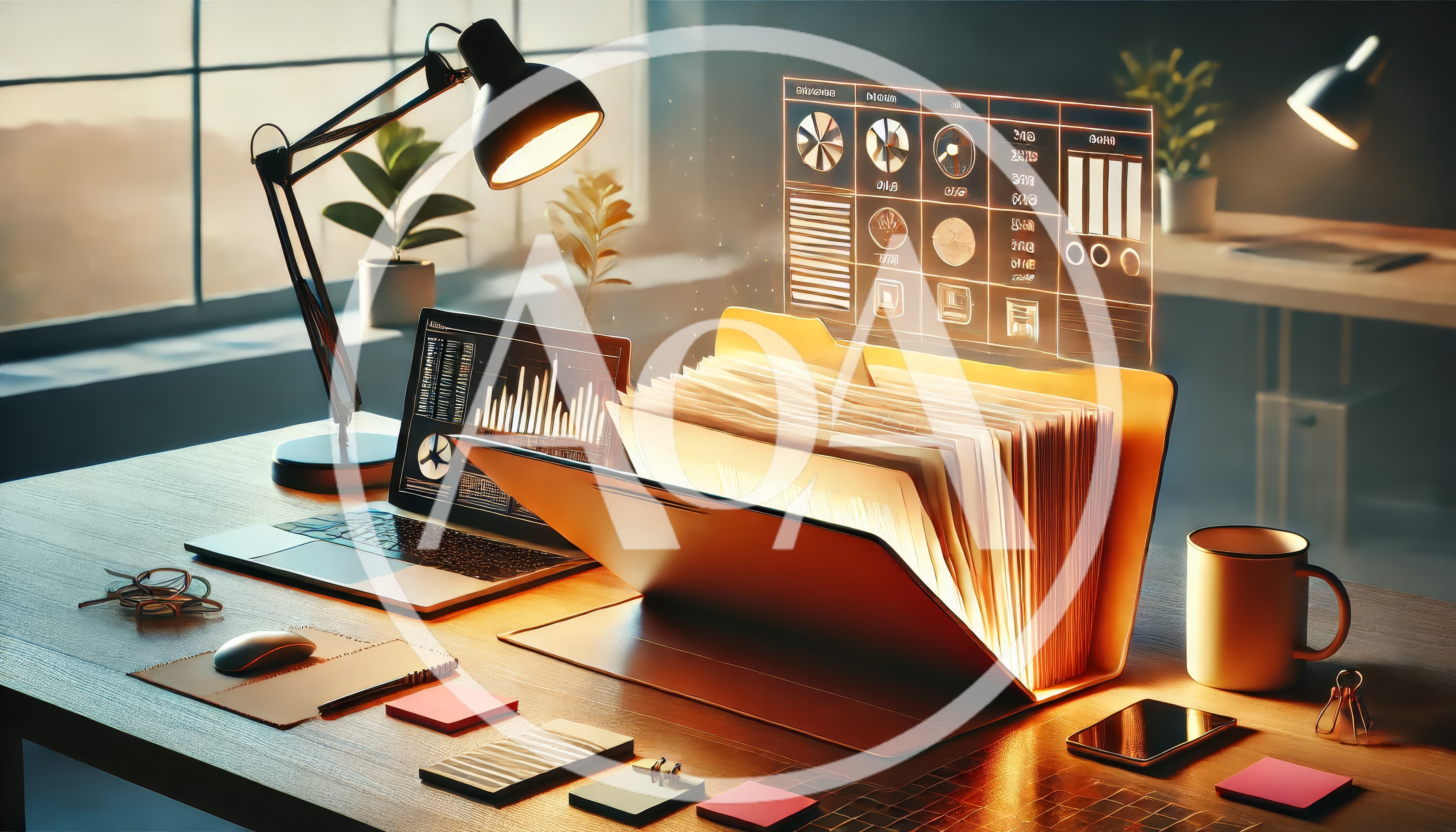 Digital Data Analysis With Glowing File Folder