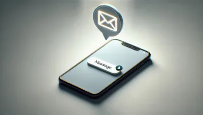 3D Smartphone With Floating Email Notification Icon