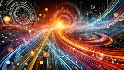Abstract Digital Data Flow And Cosmic Energy Streams