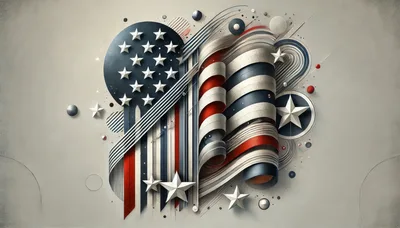 Abstract American Flag Design With Stars And Stripes