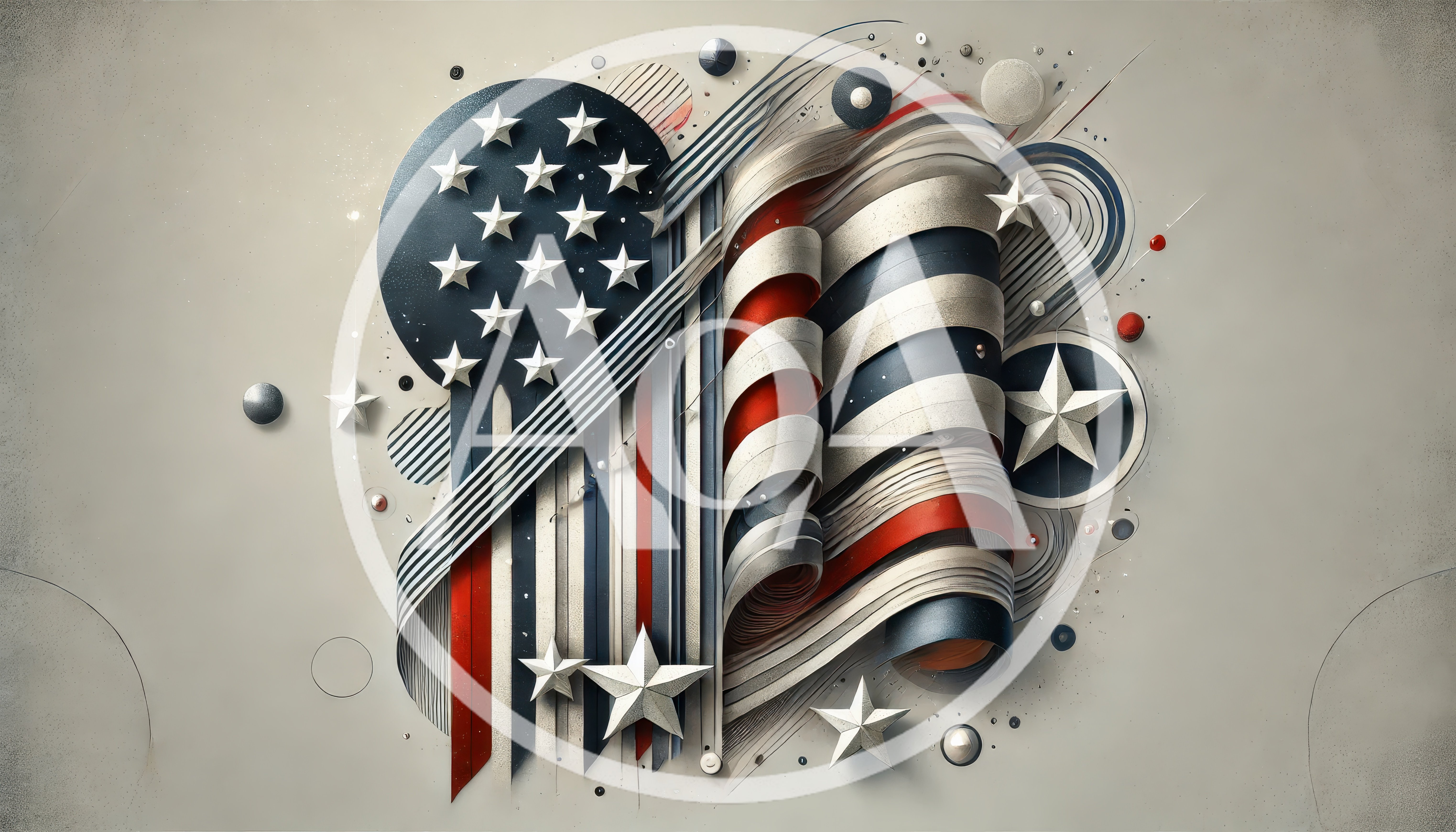 Abstract American Flag Design With Stars And Stripes