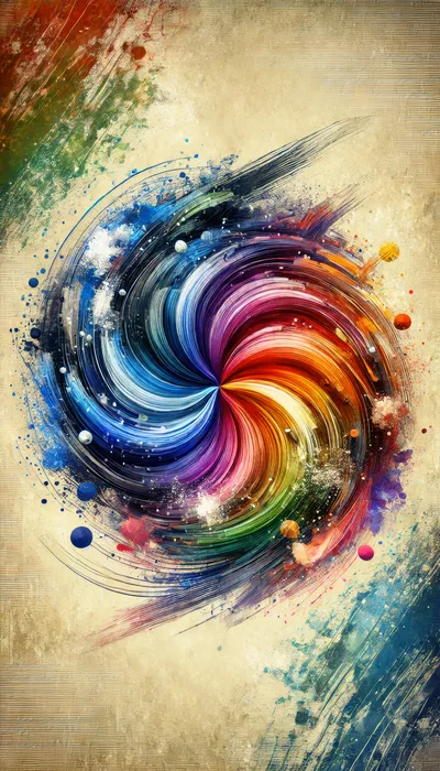 Abstract Colorful Spiral Galaxy Artistic Illustration
