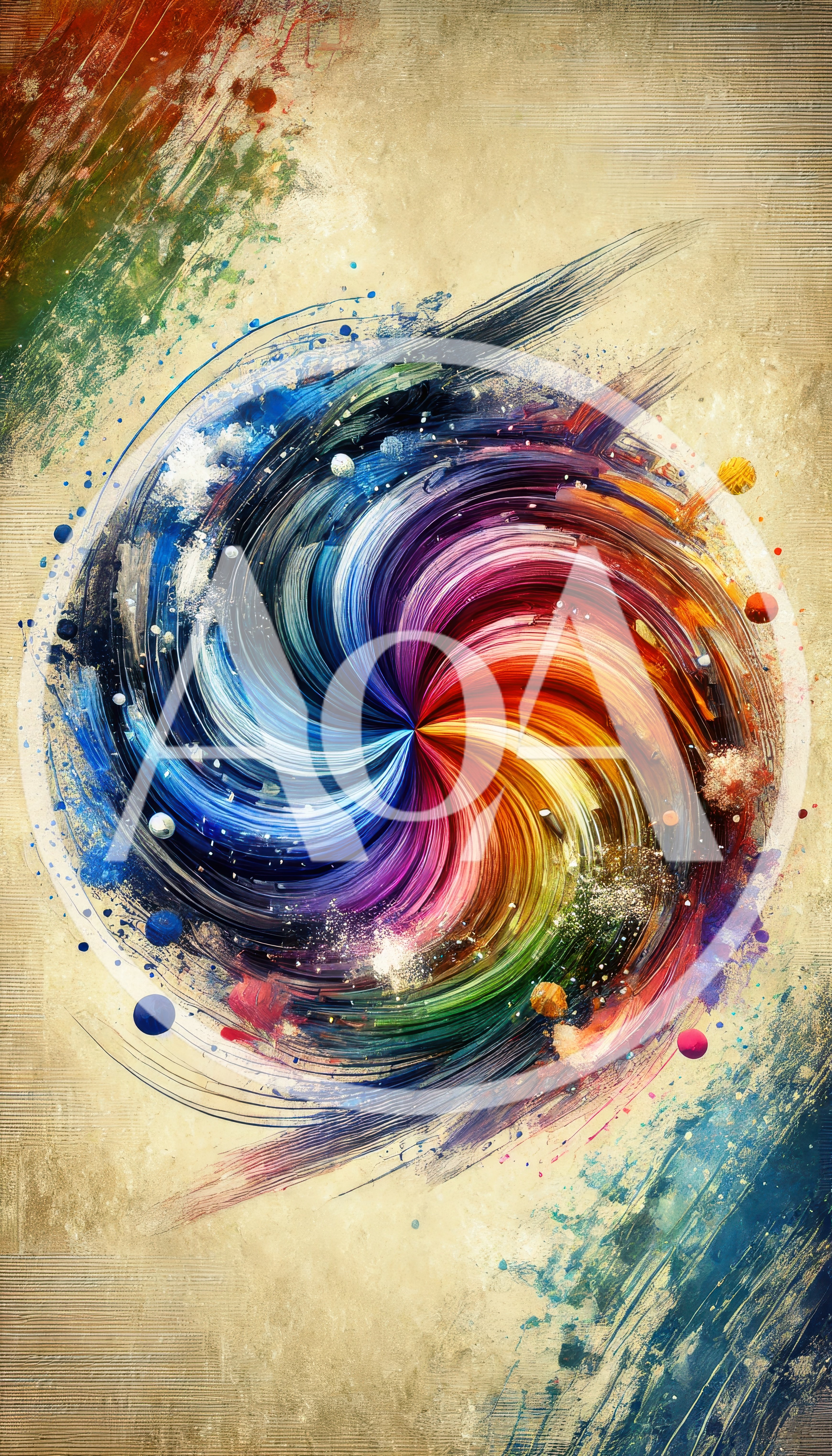 Abstract Colorful Spiral Galaxy Artistic Illustration