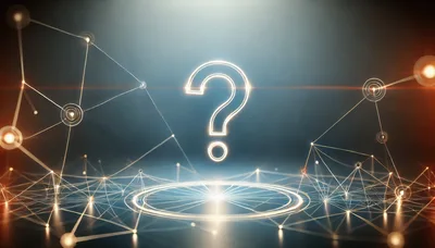 Glowing Question Mark Symbol In Digital Network Environment