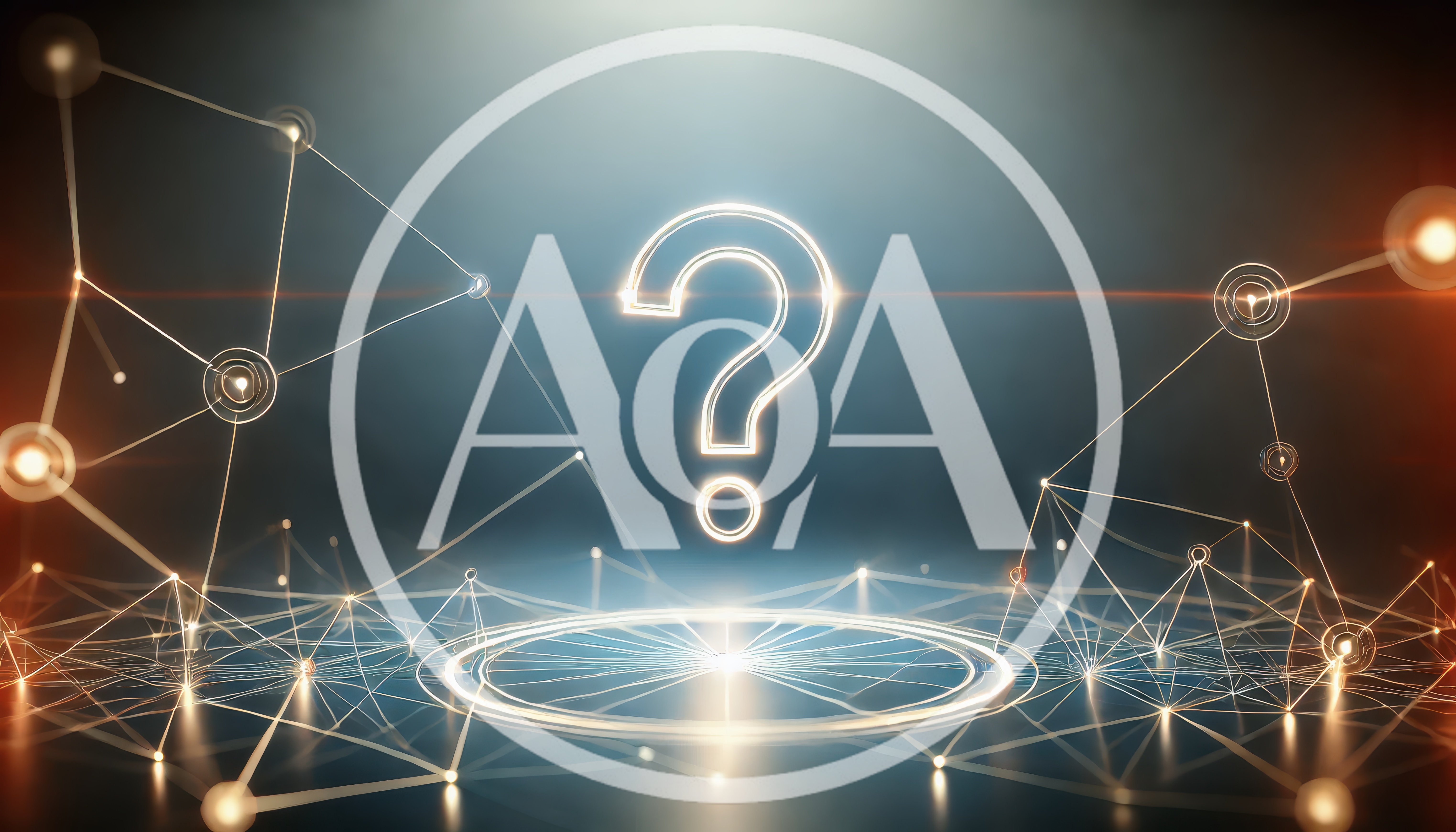 Glowing Question Mark Symbol In Digital Network Environment