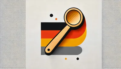 Wooden Spoon Icon Over German Flag Stripes