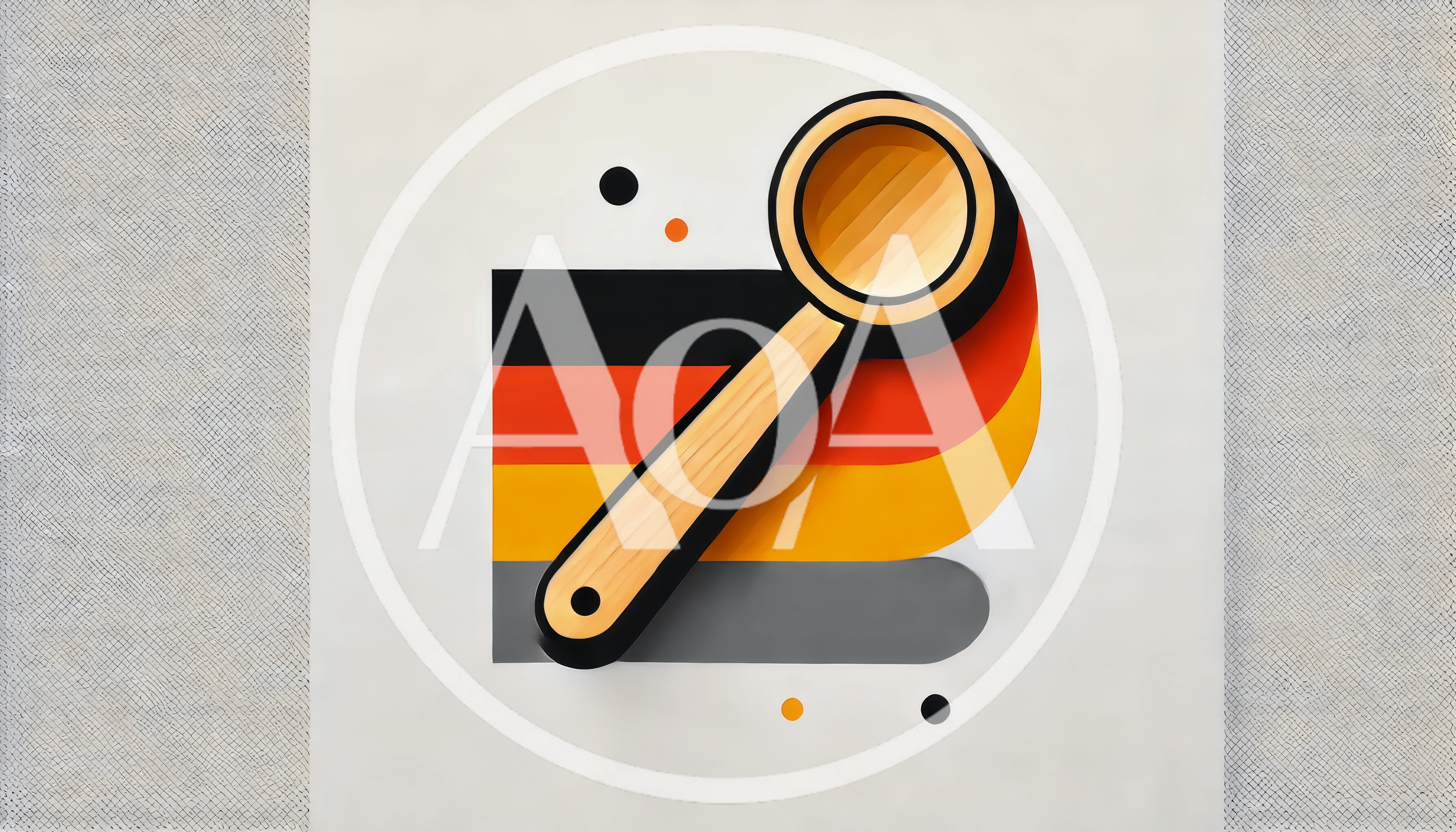 Wooden Spoon Icon Over German Flag Stripes