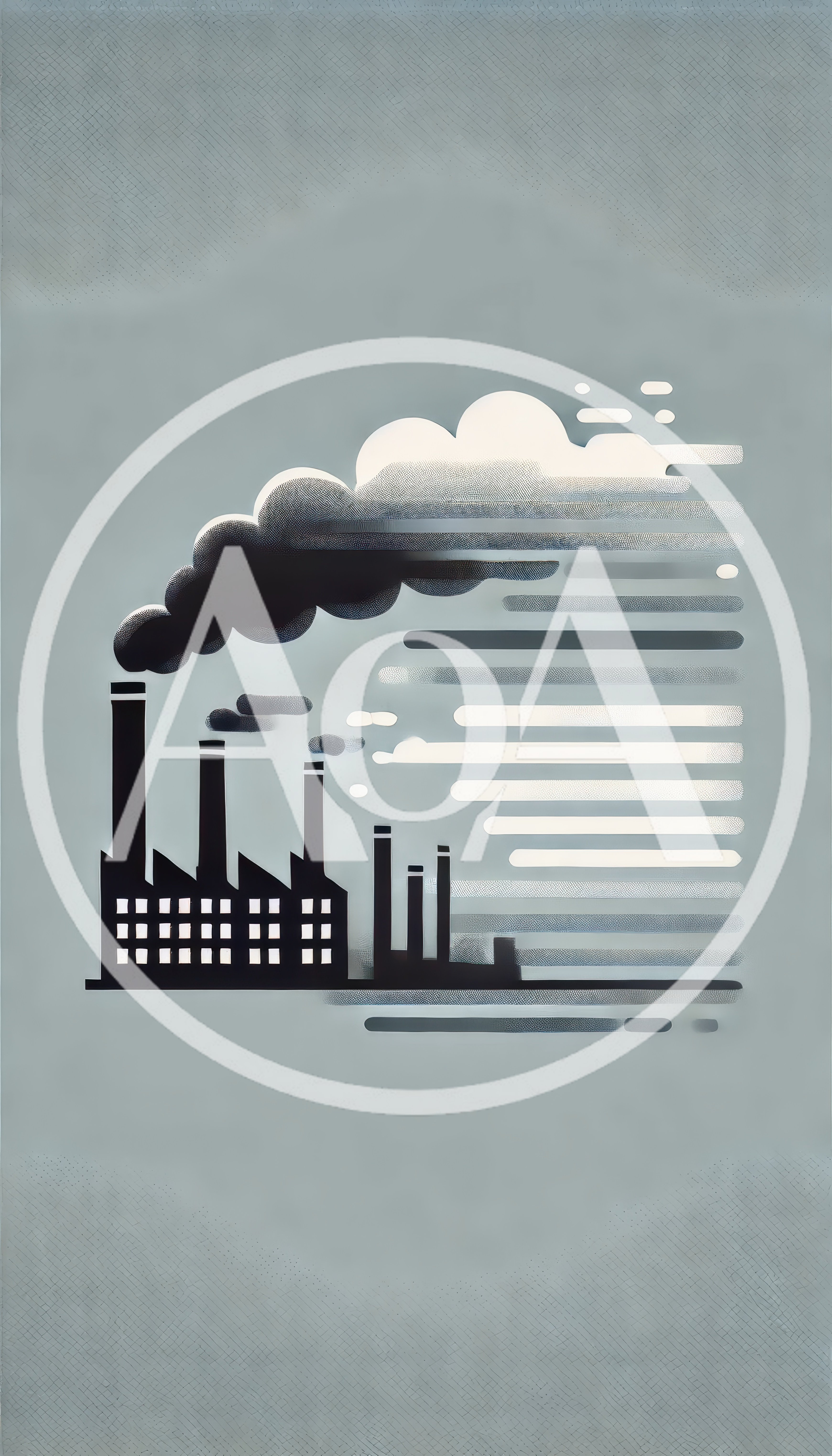 Minimalist Industrial Factory Silhouette With Smoke Emissions