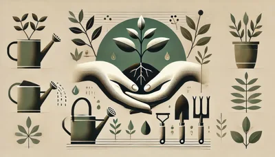 Gardening Concept Illustration With Hands And Tools