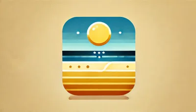Minimalist Abstract Landscape Icon With Sun And Horizon