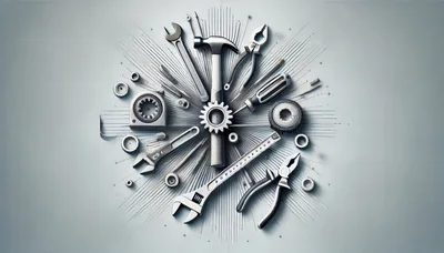 Assorted Mechanical Tools Arranged In A Circular Pattern