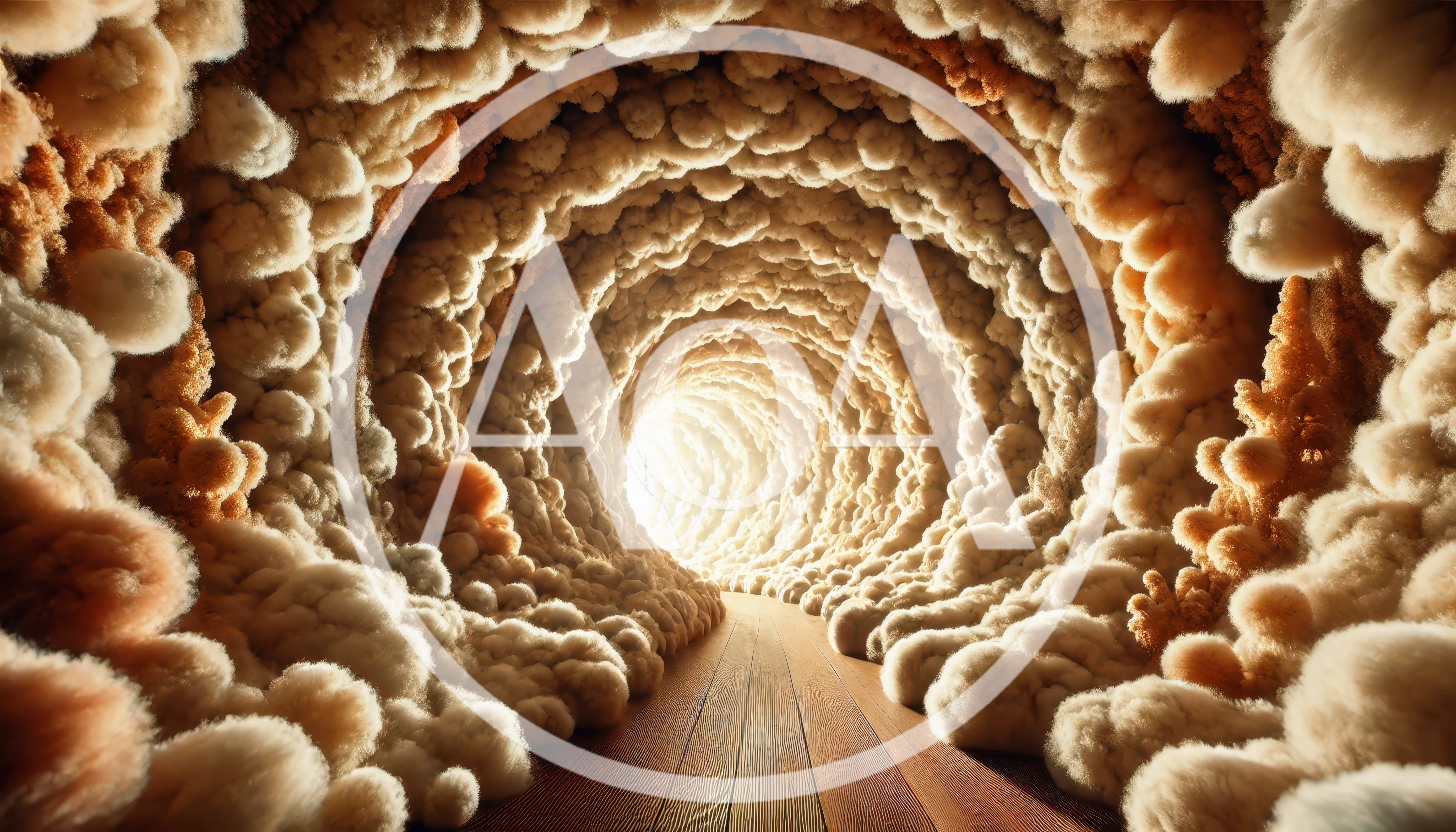 Surreal Tunnel Made of Soft Fluffy Clouds