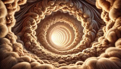 Abstract Furry Tunnel With Glowing Light