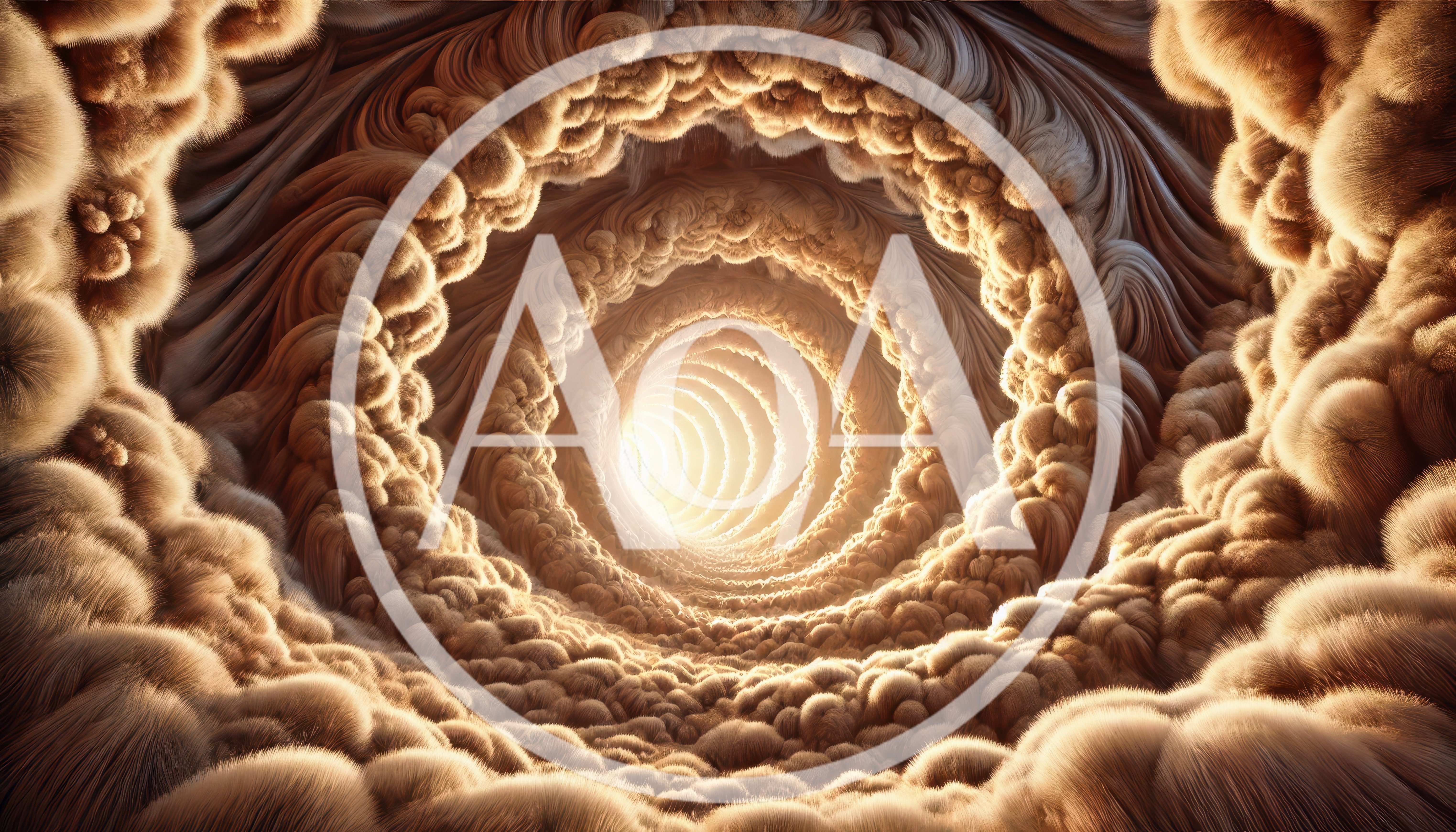 Abstract Furry Tunnel With Glowing Light