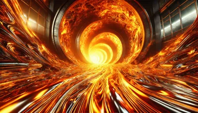 Abstract Portal Of Swirling Molten Liquid Energy