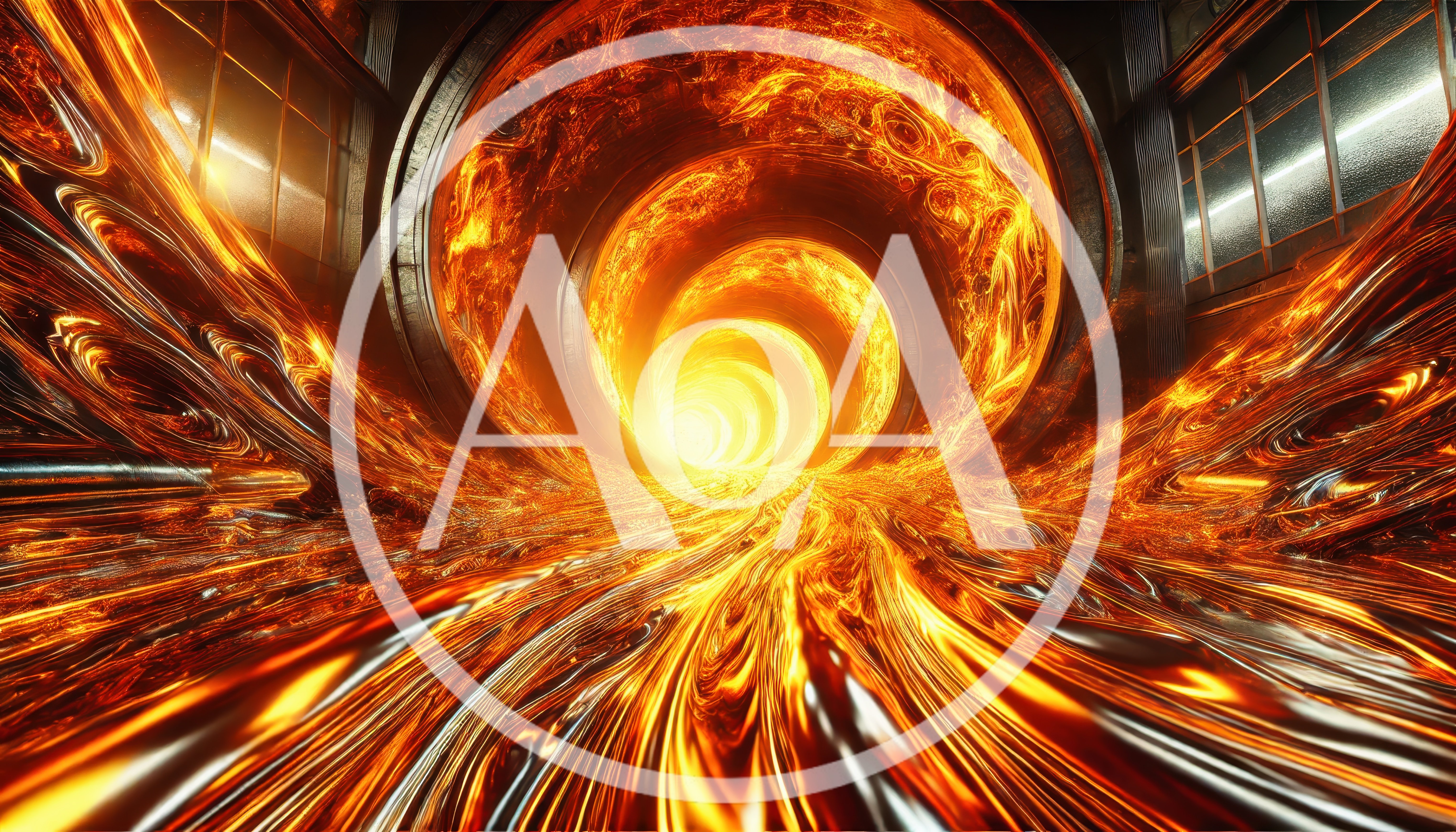 Abstract Portal Of Swirling Molten Liquid Energy