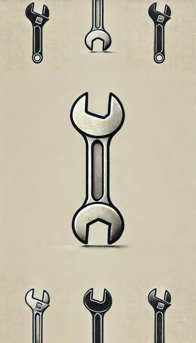 Collection of Vintage Style Wrench Illustrations