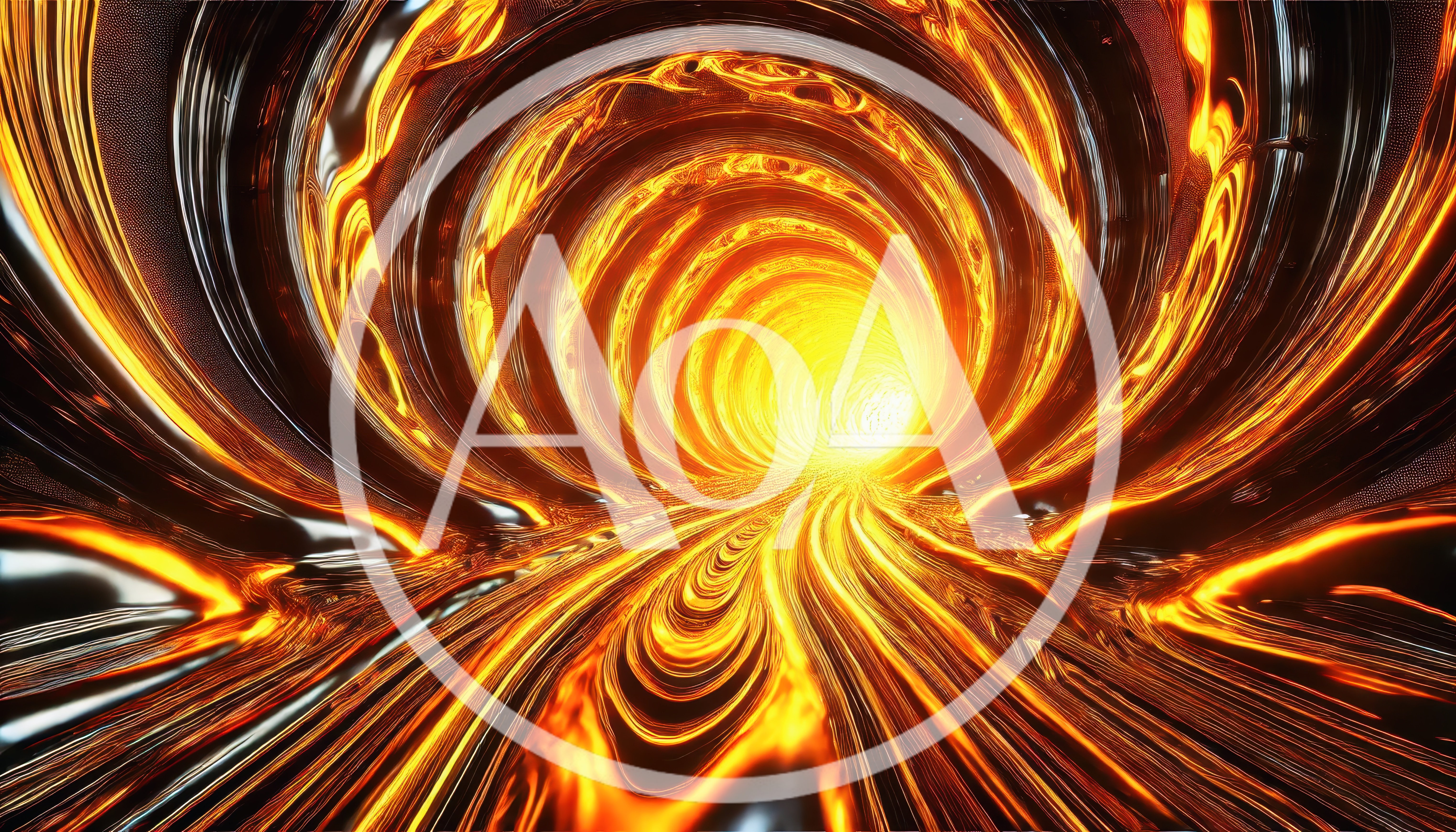 Abstract Glowing Golden Light Tunnel Motion Background
