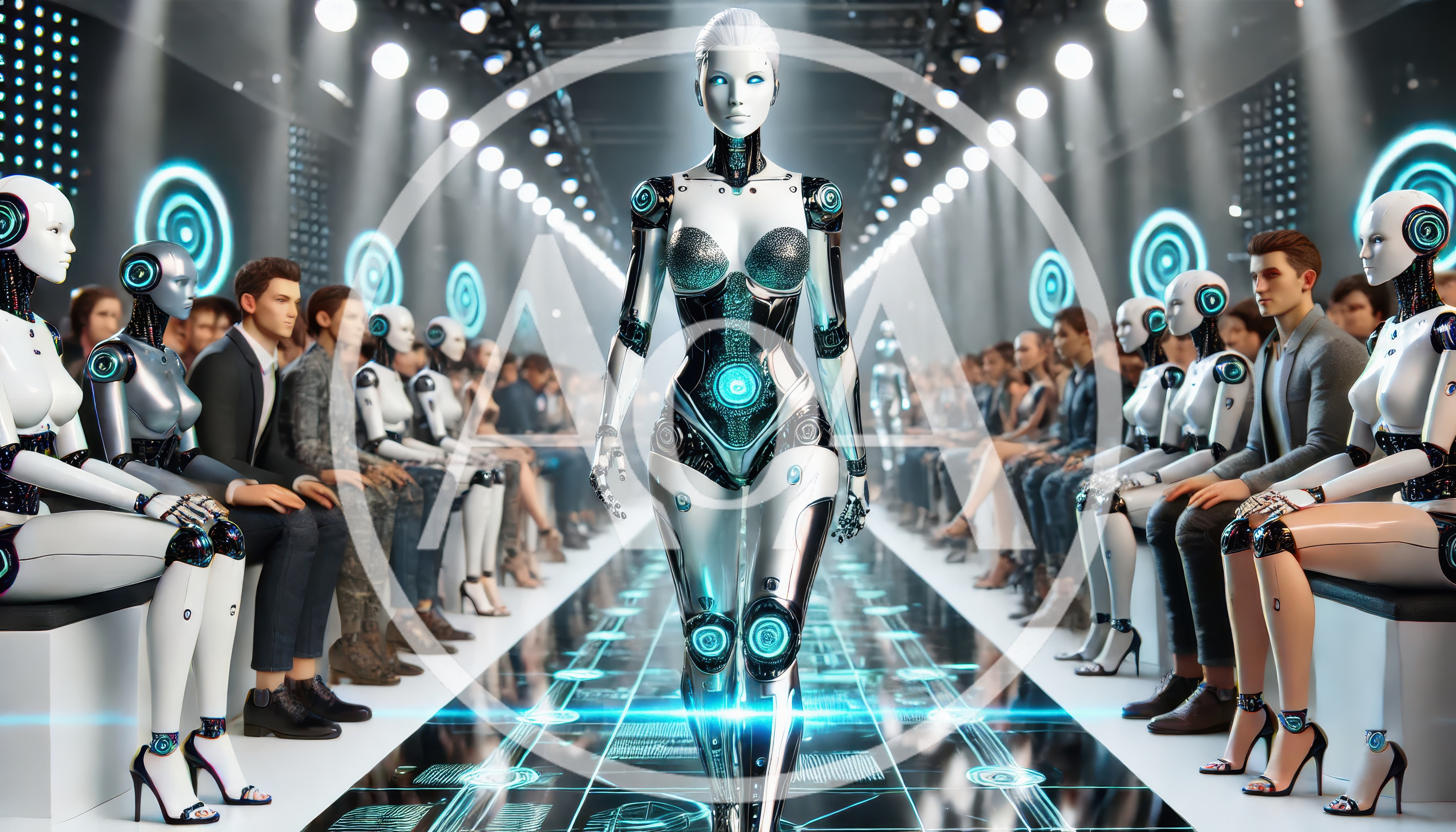 Futuristic Robot Fashion Show Runway Walk