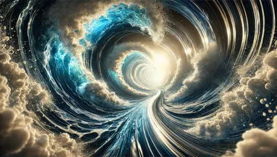 Abstract Cosmic Vortex Of Swirling Ocean Waves