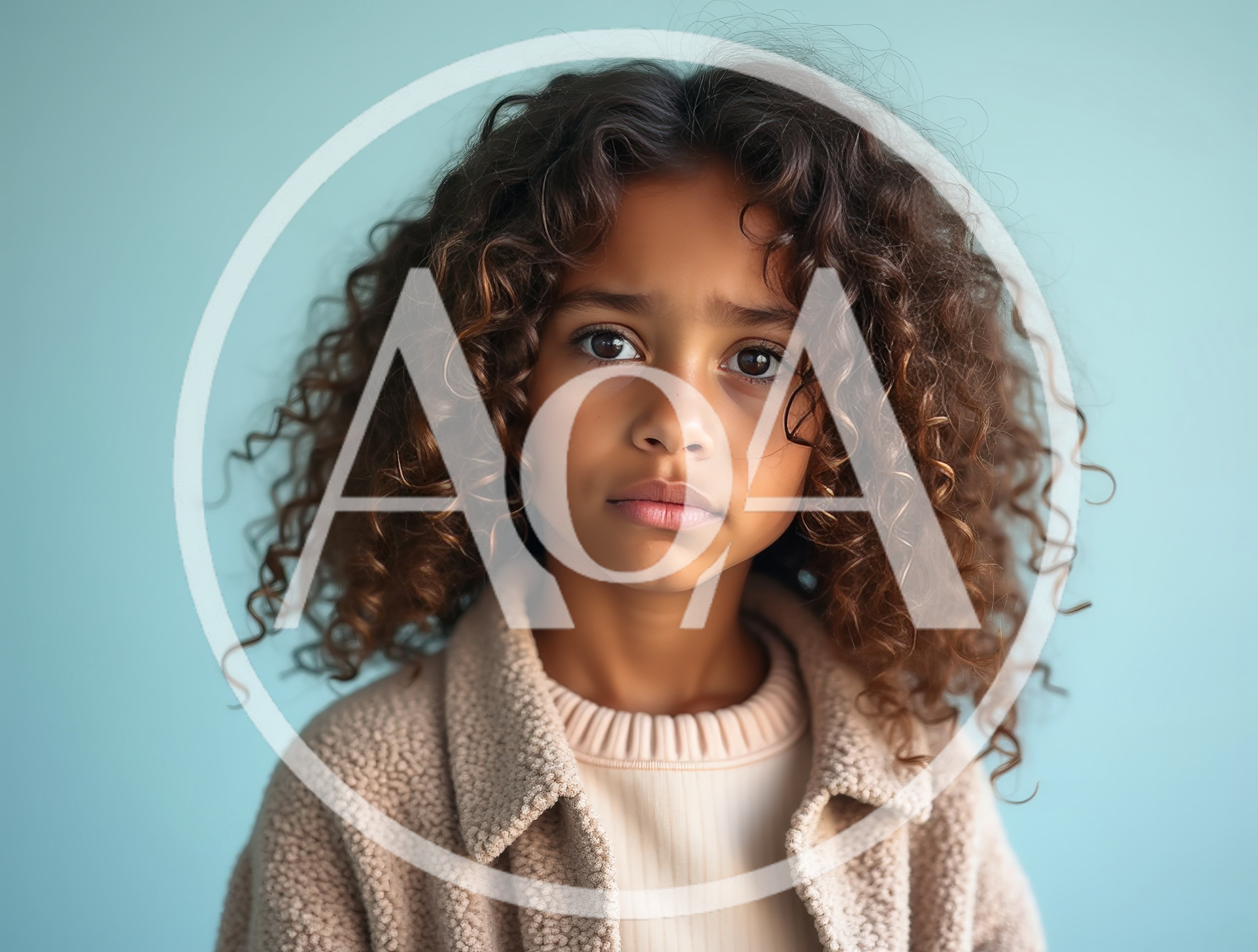 Portrait Of A Young Girl With Curly Hair