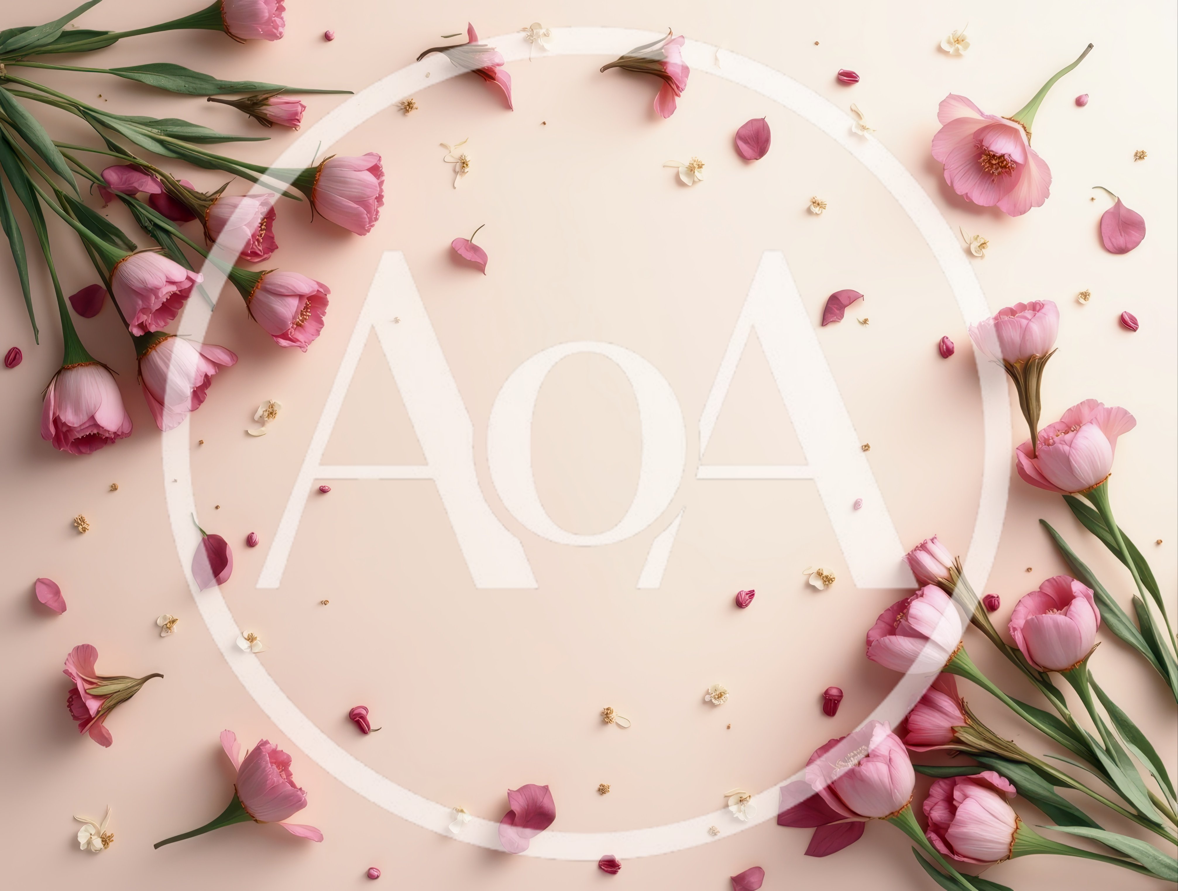 Pink Eustoma Flowers Arranged on Soft Pastel Background