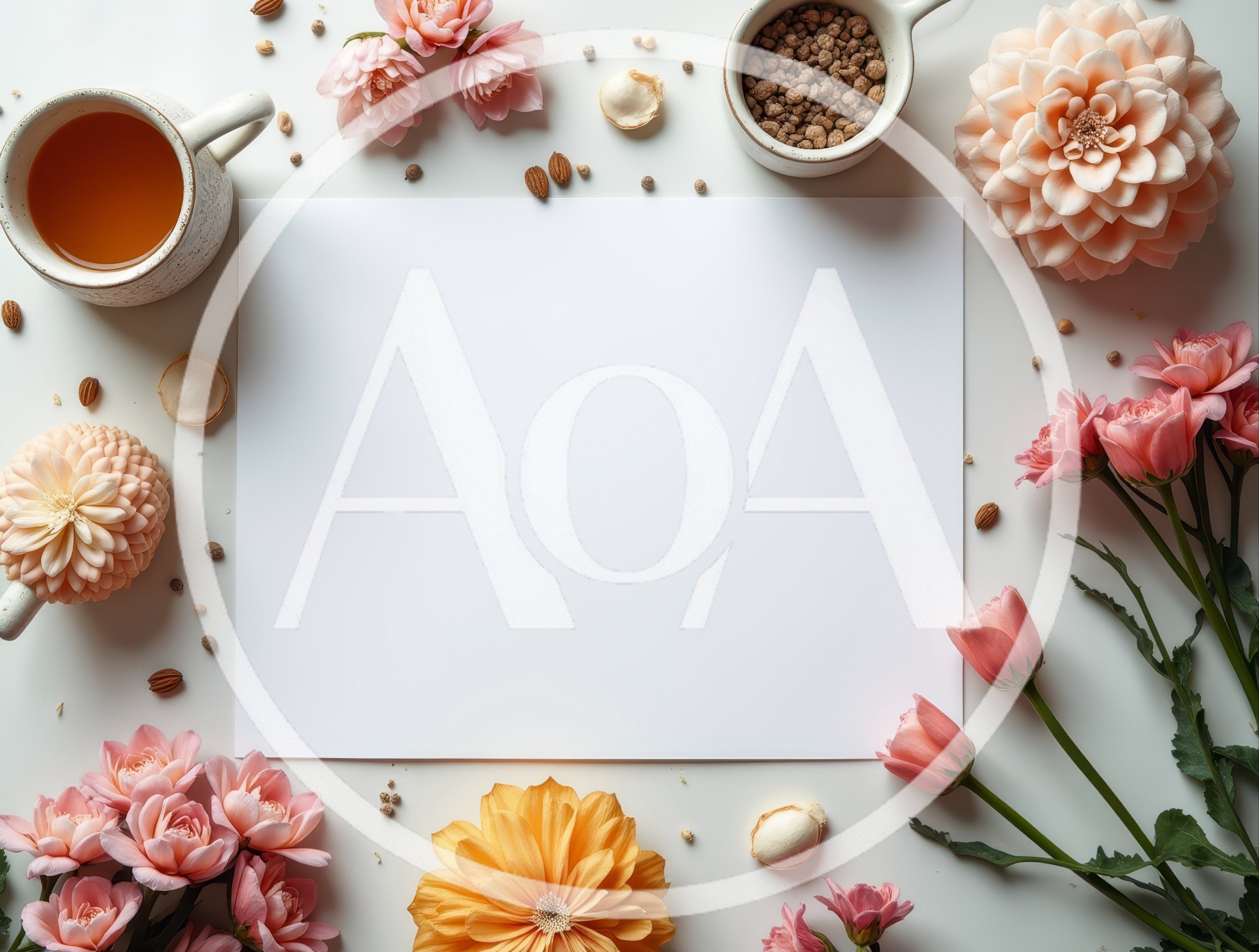 Flat Lay Composition With Blank Paper And Flowers