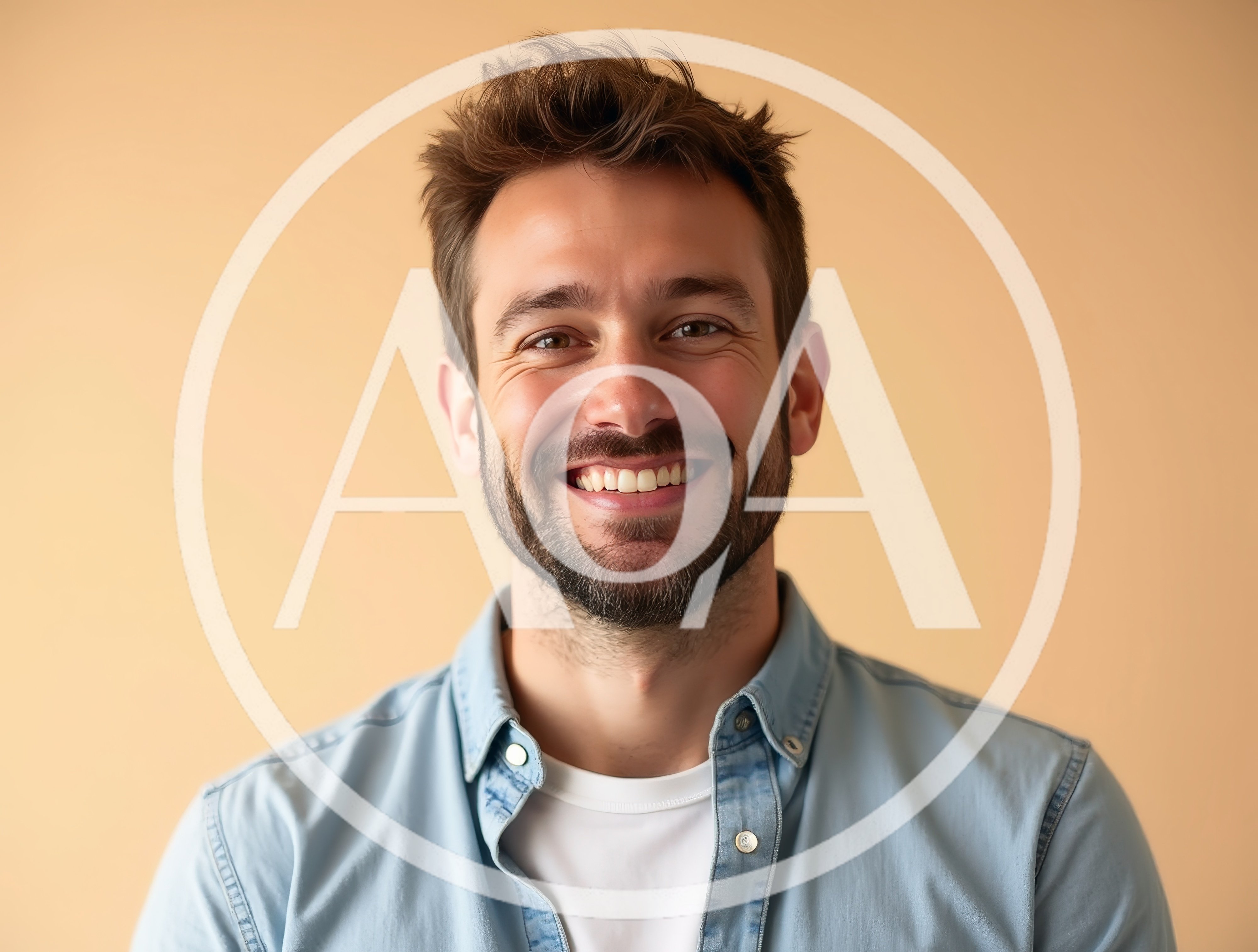 Portrait Of A Smiling Man In Denim Shirt