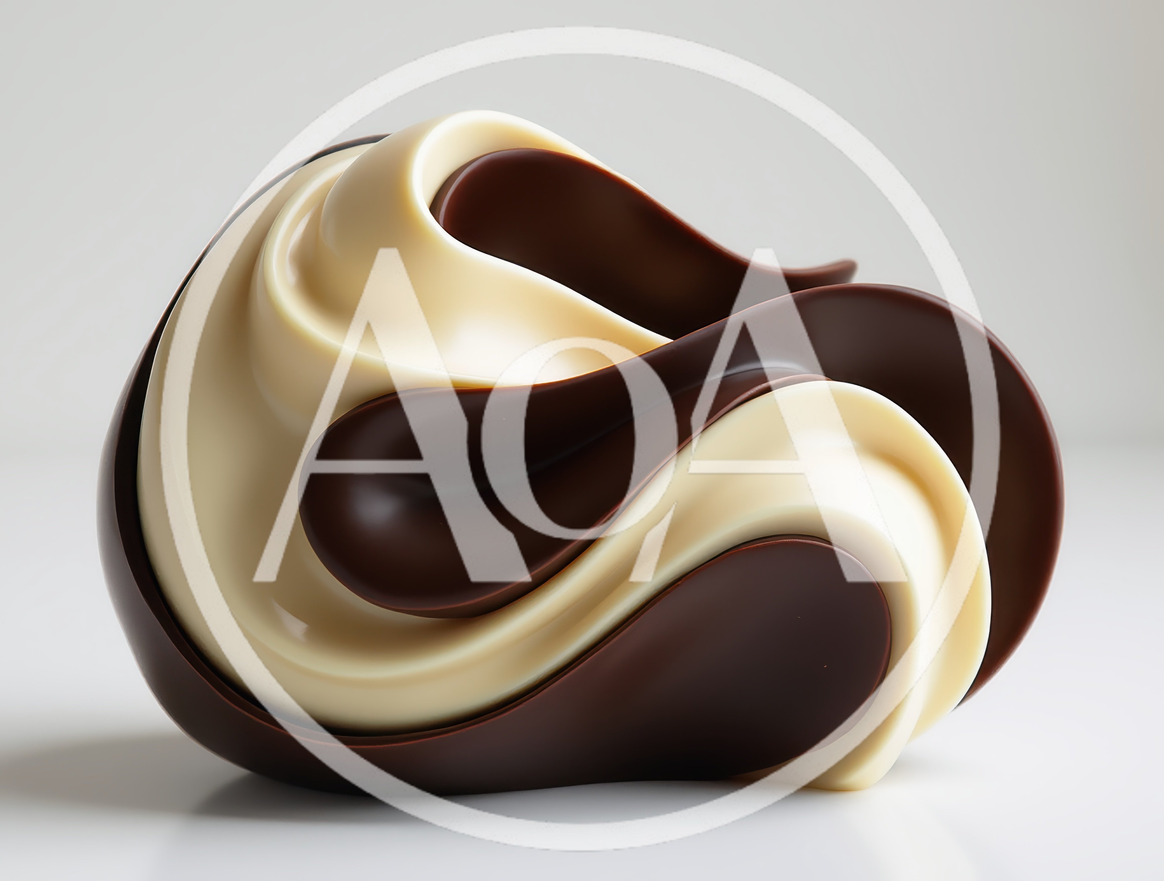Swirled Dark and White Chocolate Abstract Sculpture