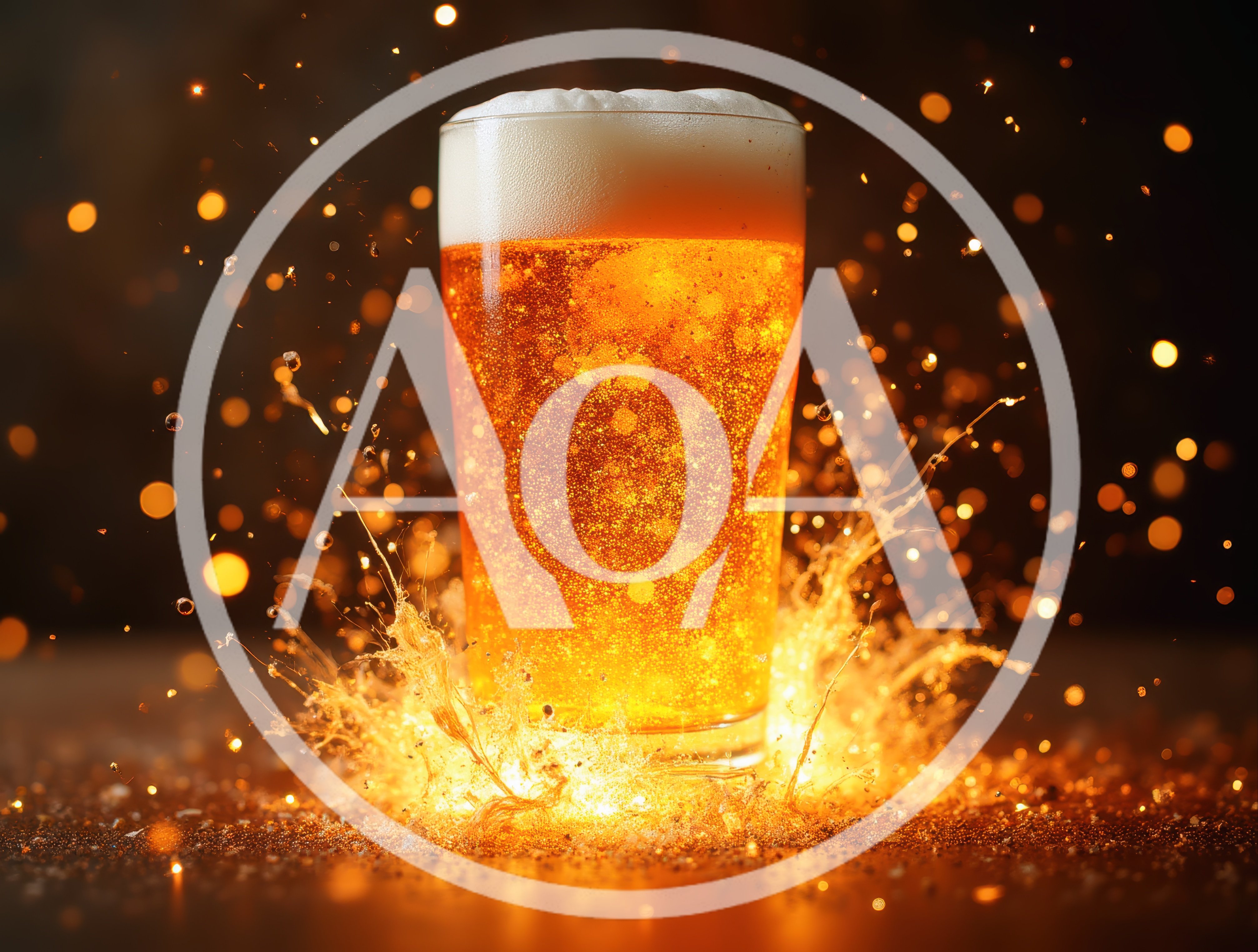 Glass of Golden Beer with Dynamic Liquid Splash