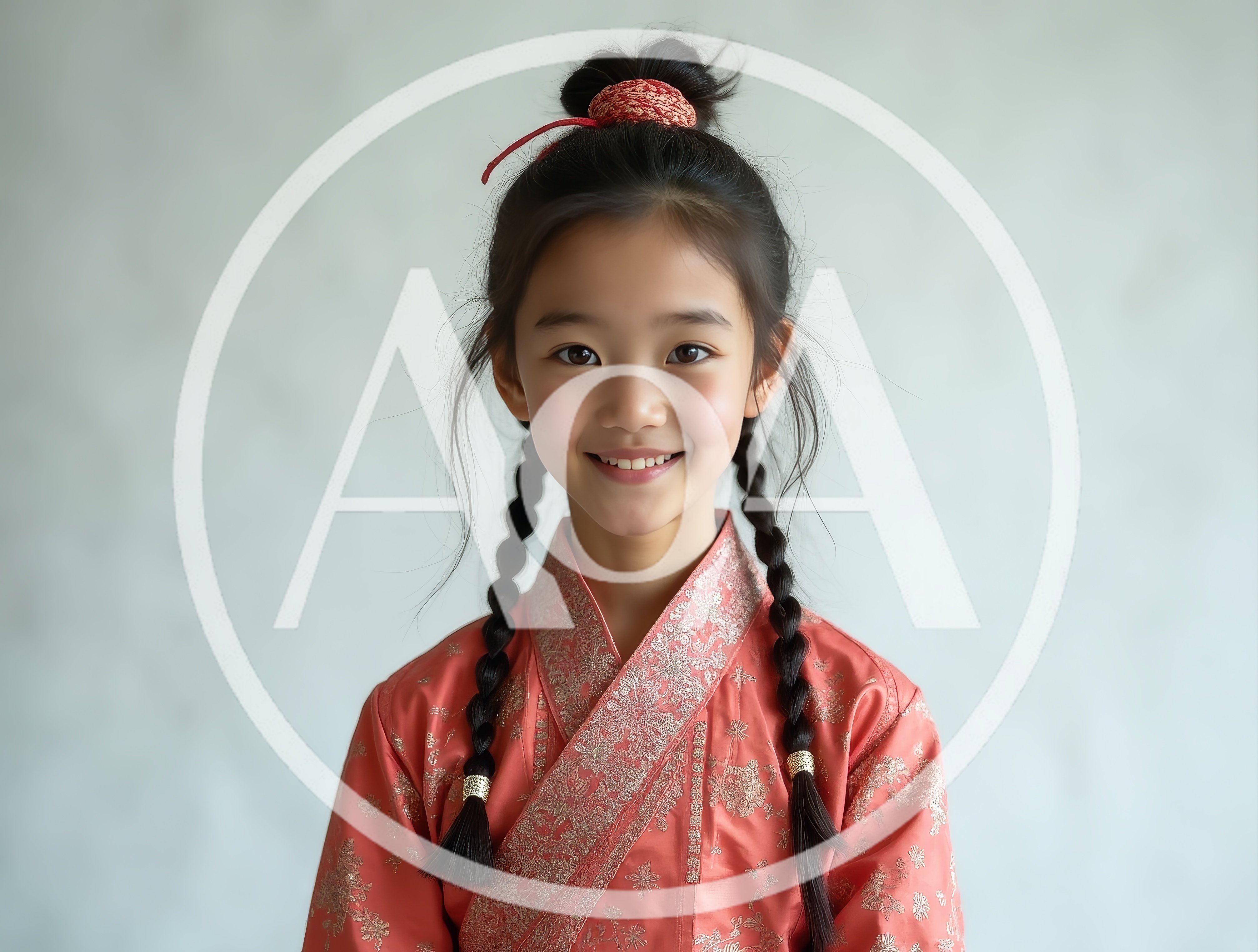 Portrait Of A Young Asian Girl In Traditional Clothing