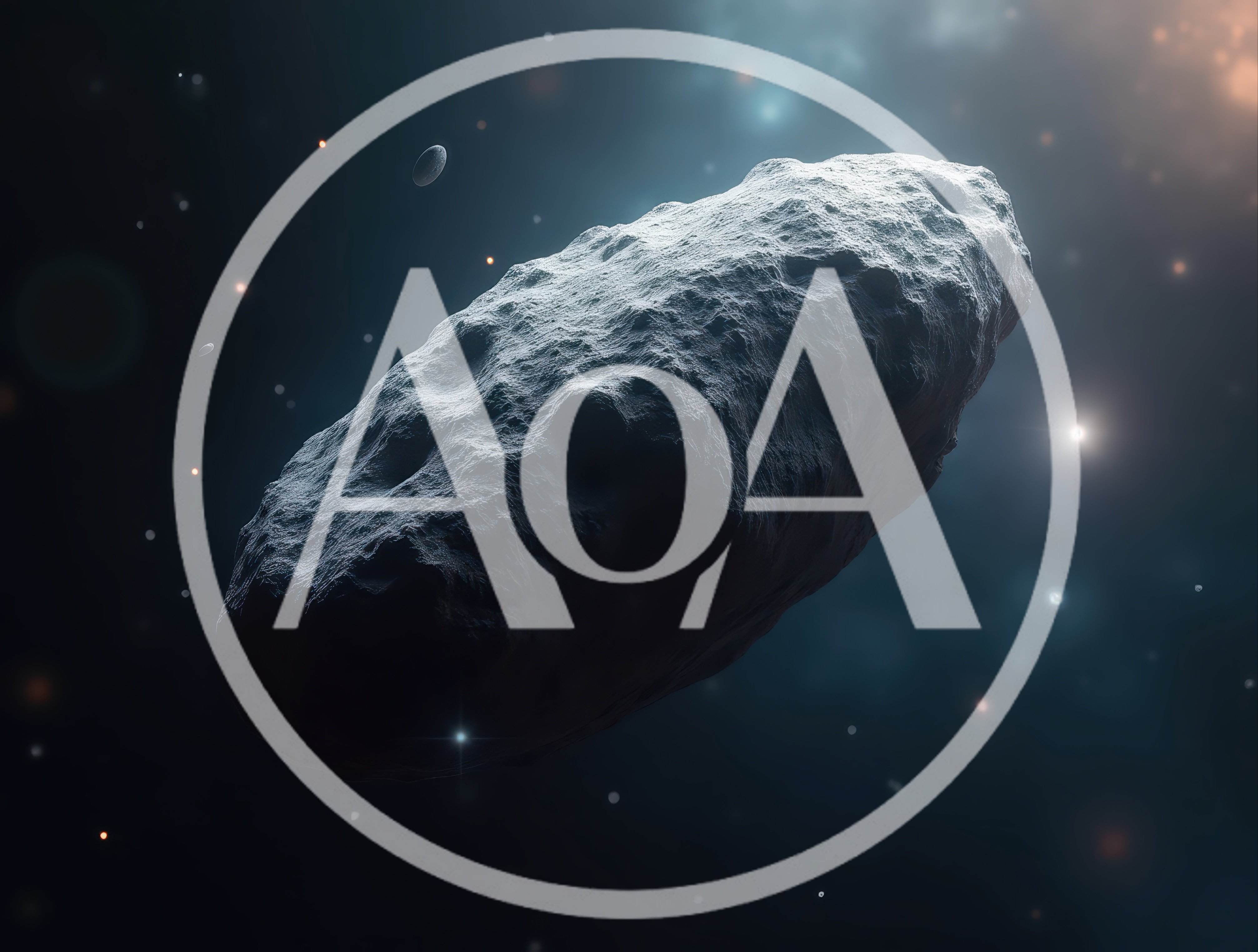Large Asteroid Floating Through Deep Space