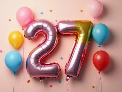Number 27 Foil Balloons for Birthday Celebration