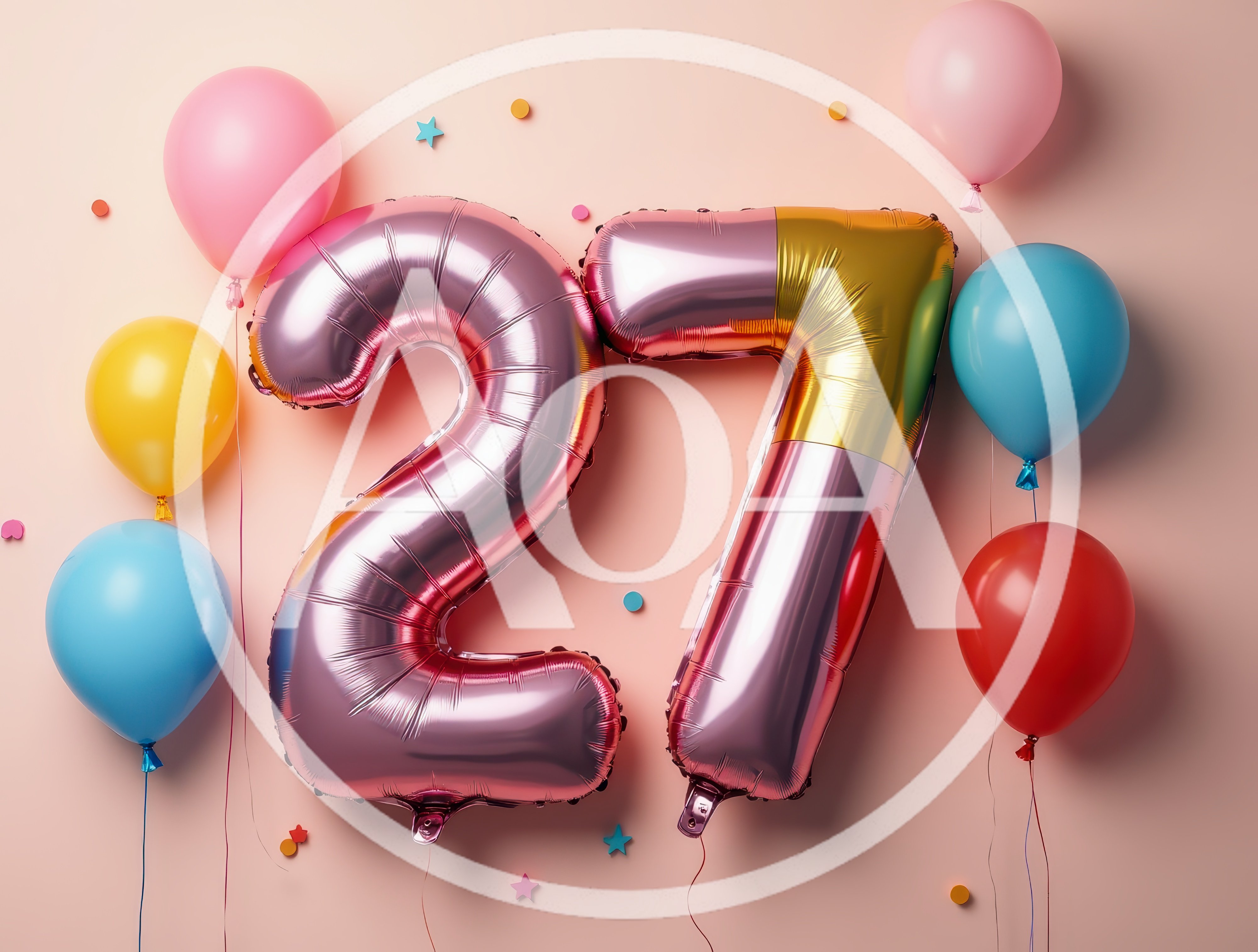 Number 27 Foil Balloons for Birthday Celebration