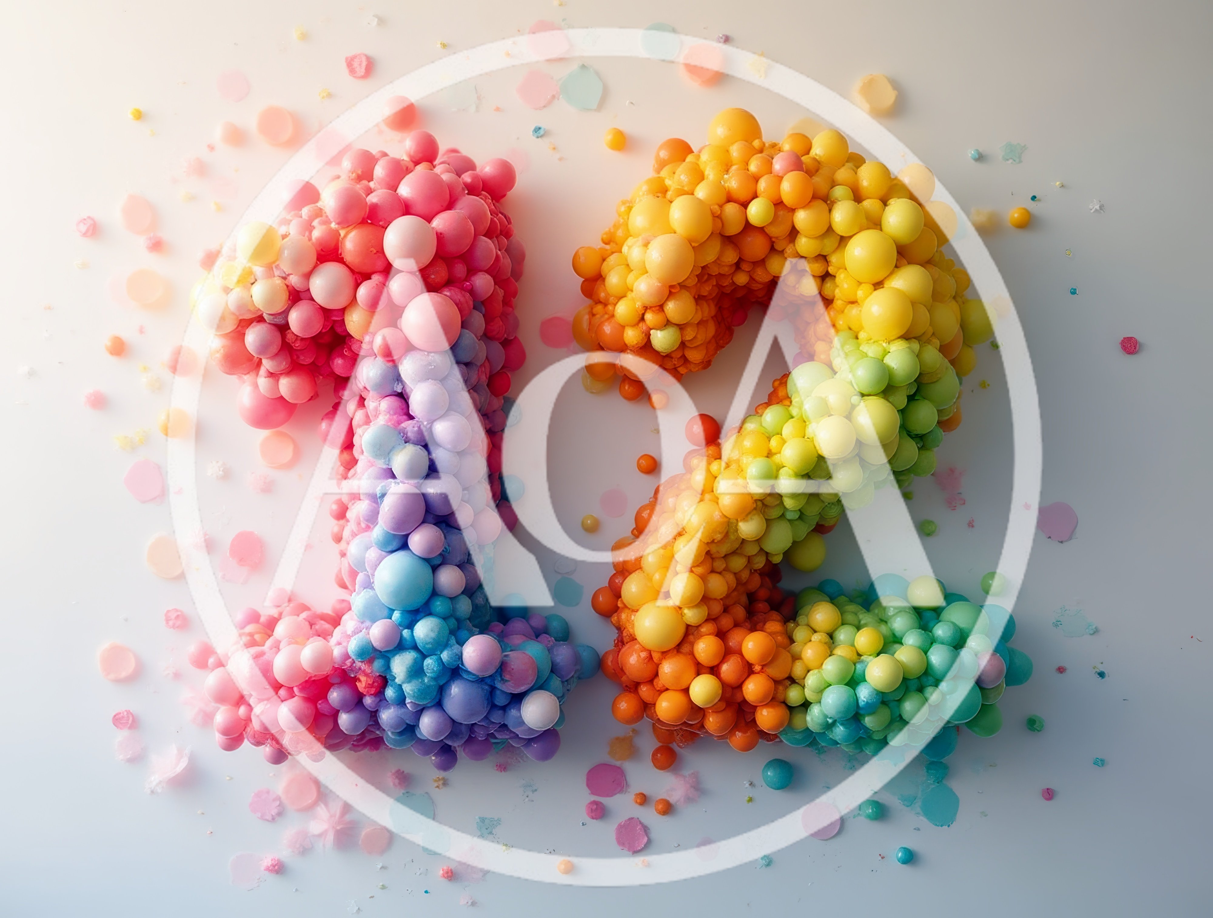 Number Twelve Made of Colorful Small Spheres