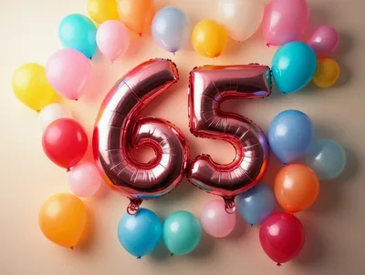 Sixty Fifth Birthday Celebration Balloon Decoration