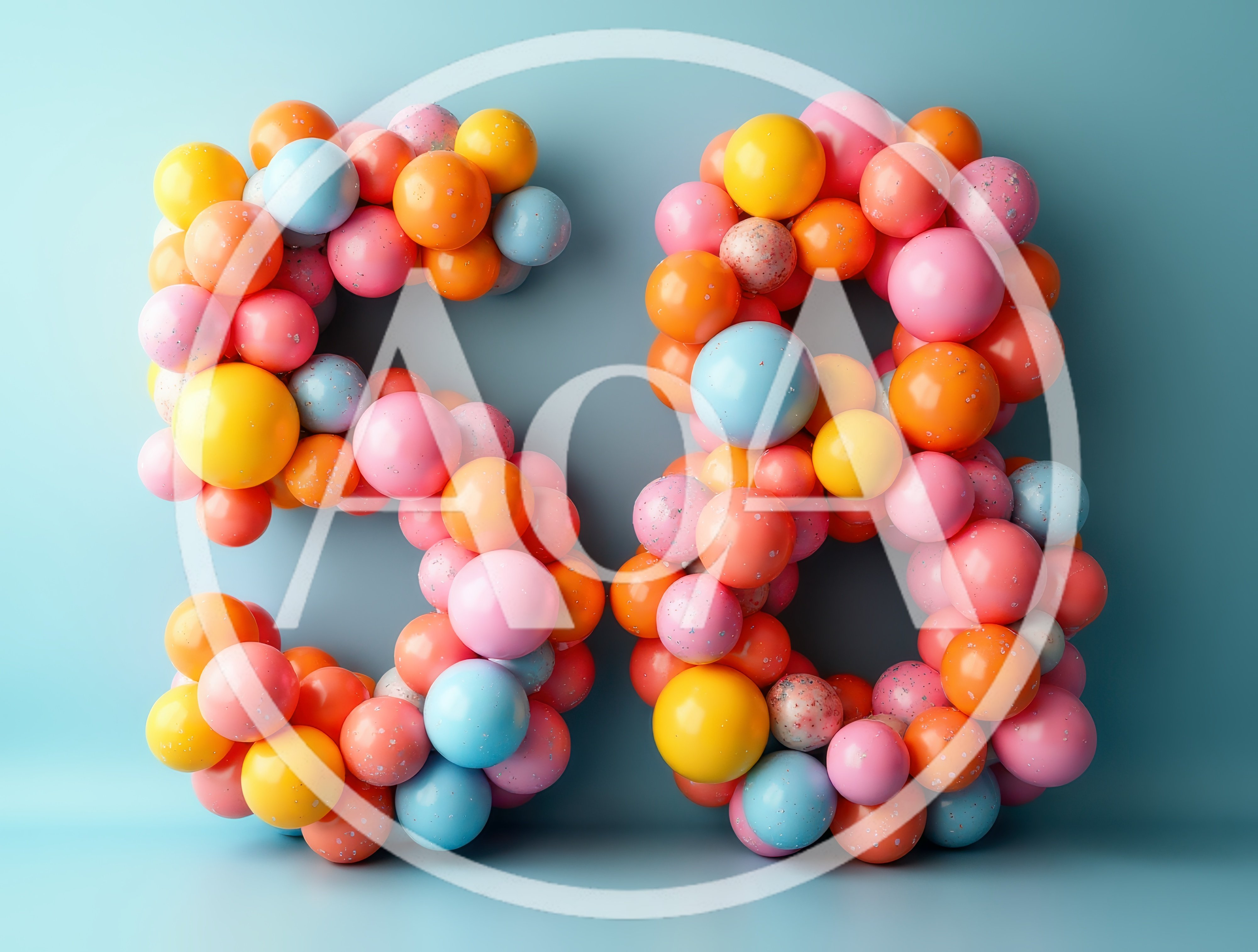 Number Fifty Eight Made Of Colorful Glossy Spheres