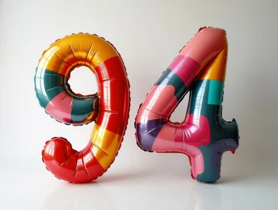 Colorful Number Ninety Four Foil Balloons