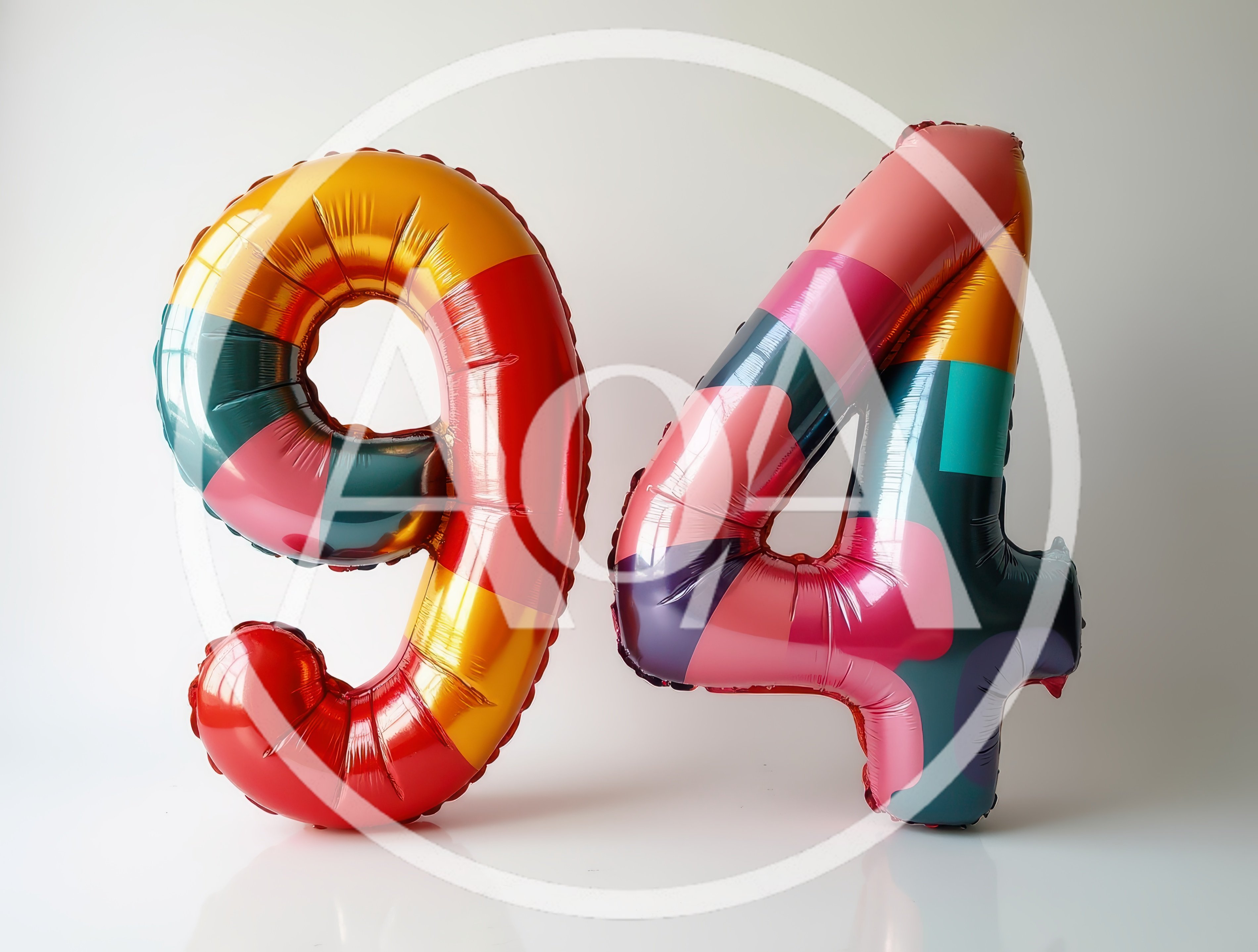 Colorful Number Ninety Four Foil Balloons