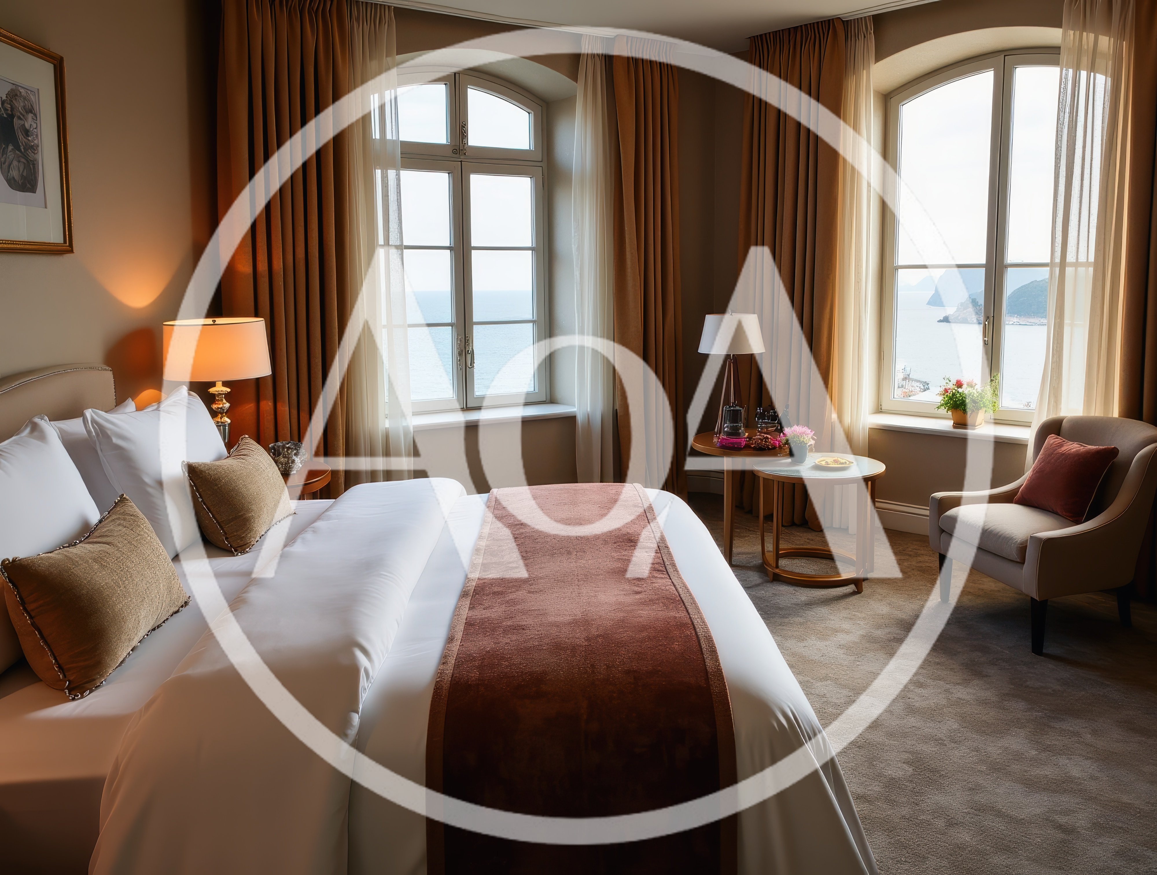 Luxury Hotel Bedroom With Ocean View