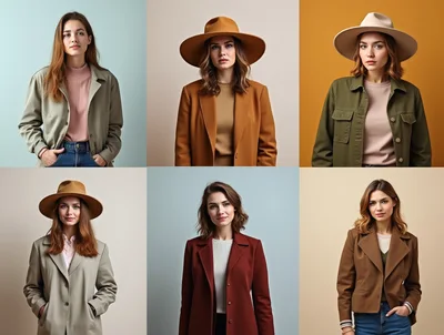 Collage Of A Young Woman In Various Fashion Outfits