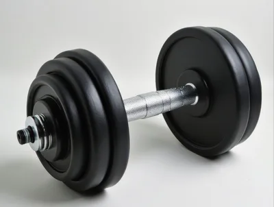 Black Adjustable Dumbbell on White Background
