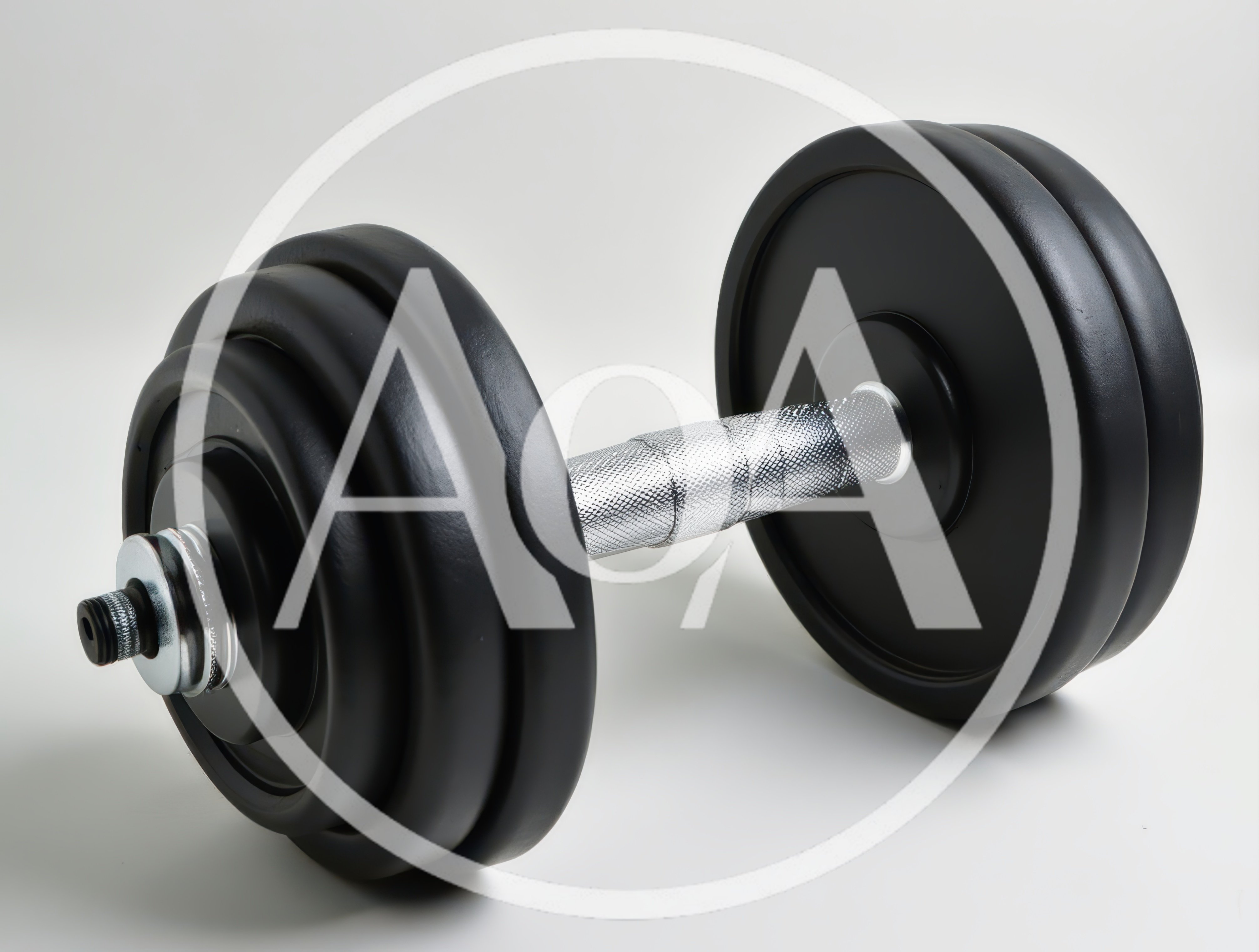 Black Adjustable Dumbbell on White Background