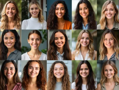 Collage Of Diverse Smiling Women Portraits